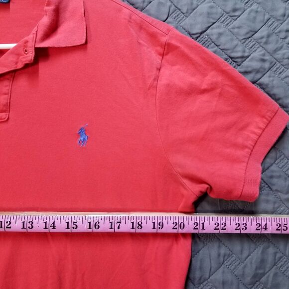 Polo By Ralph Lauren Shirt Mens L Red Custom Fit Short Sleeve Collared - Picture 6 of 9